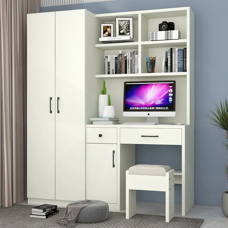 Простой стол с шкафом, интегрированная комбинация, стол для маленькой квартиры, детская книжная полка