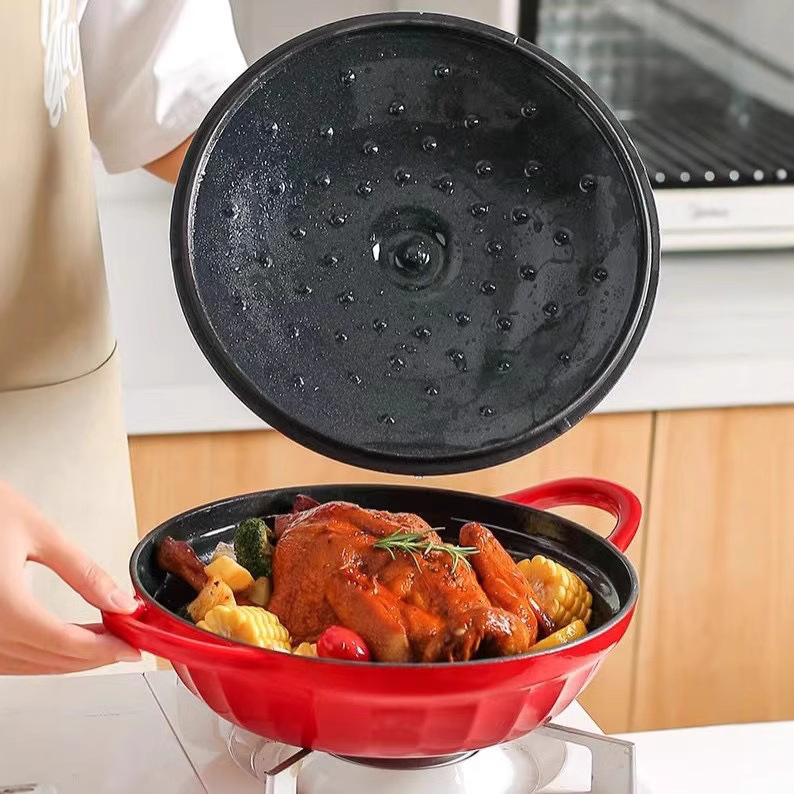 Export Foreign Trade Cast Iron Enamel Enamel Pot Stew Pot Wok Seafood Pot Mommy Pot Dry Pot Stew Baked Flats Cast Iron Pot