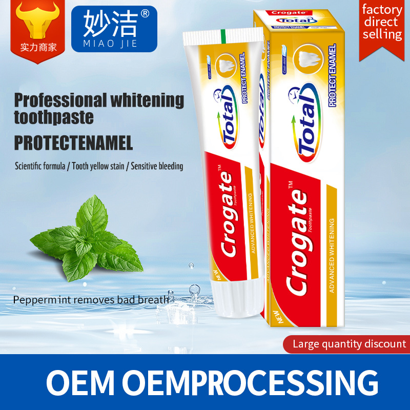 Зубная паста Crogate, индивидуальная, для удаления пятен и против кариеса, полная английская версия, защита десен, твердые зубы, свежий дыхание, кросс-бордерный OEM