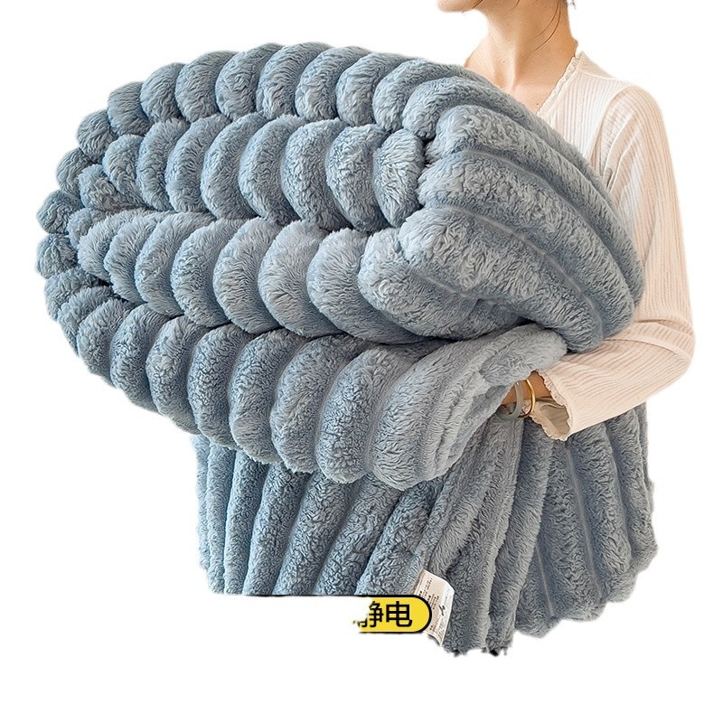 Cross-Border New Product Coral Velvet Blanket Thickened Warm Flannel Nap Blanket Rabbit Plush Sofa Cover Blanket Milk Velvet Blanket