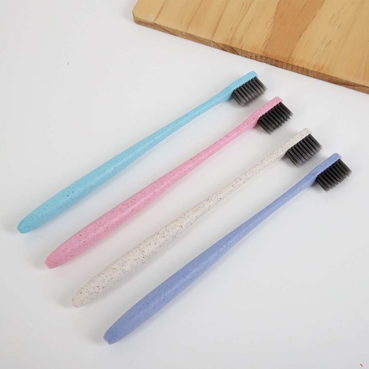 Dental Hospital Wheat Straw Toothbrush Bamboo Charcoal Adult Soft Bristle Toothbrush Round Tube Independent Packaging Custom Logo