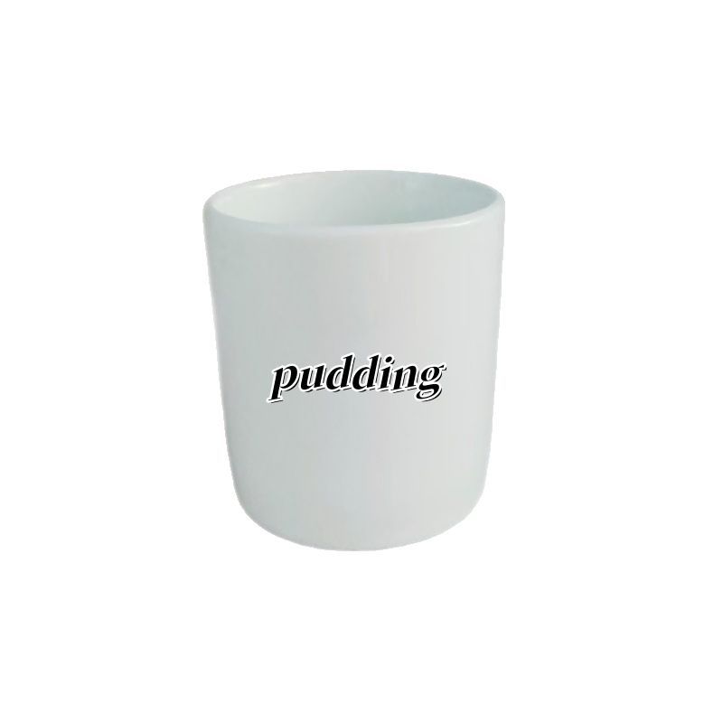 in stock white ceramic pudding cup frosted surface Japanese dessert pudding porcelain jar ceramic jar mousse cup sticker
