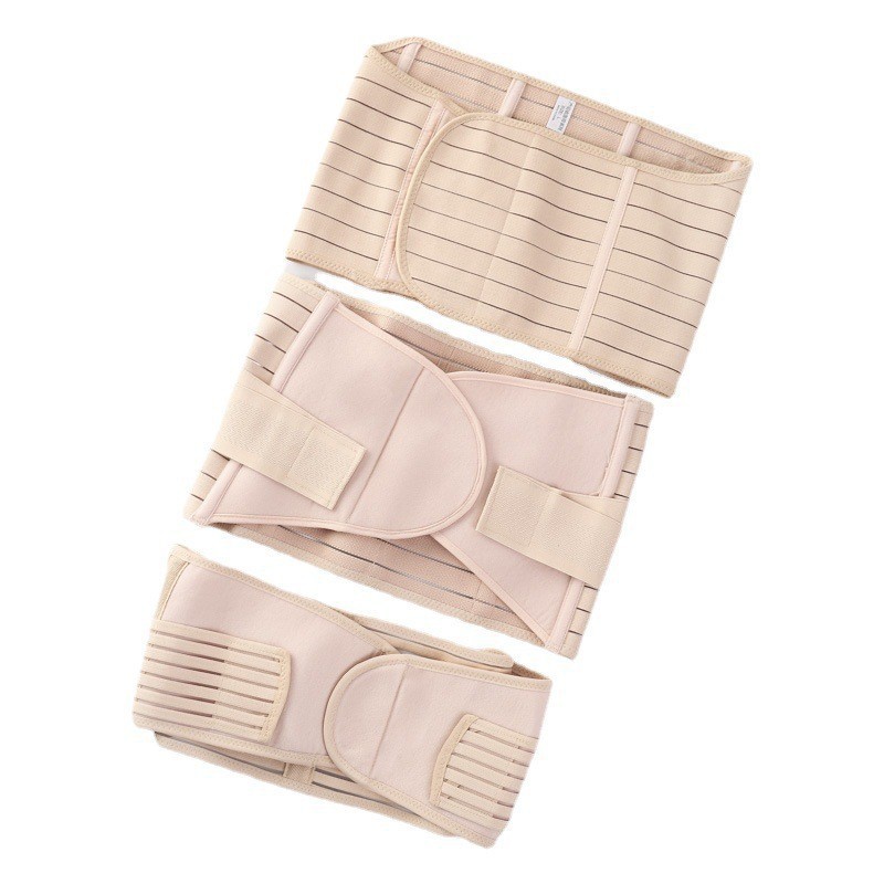 Strengthen postpartum abdominal belt three-piece set of natural caesarean section restraint belt breathable abdominal belt factory direct sales