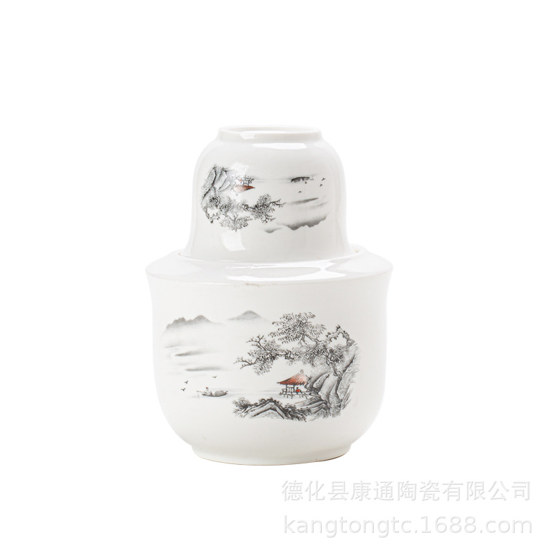 Jingdezhen Ceramic Warmer Wine Warming Warmer suit Yellow Wine Sake Glass Household Wine Utensils Two or Two Gifts