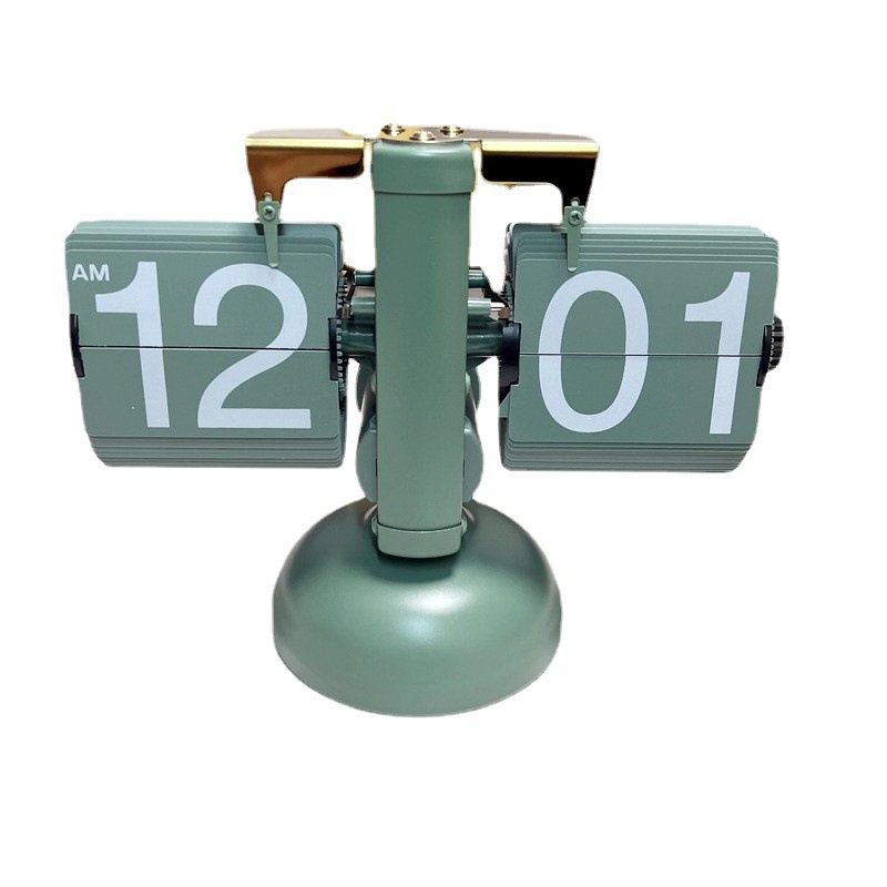European-style automatic flip clock small balance flip clock retro living room simple home decoration Wang free same style