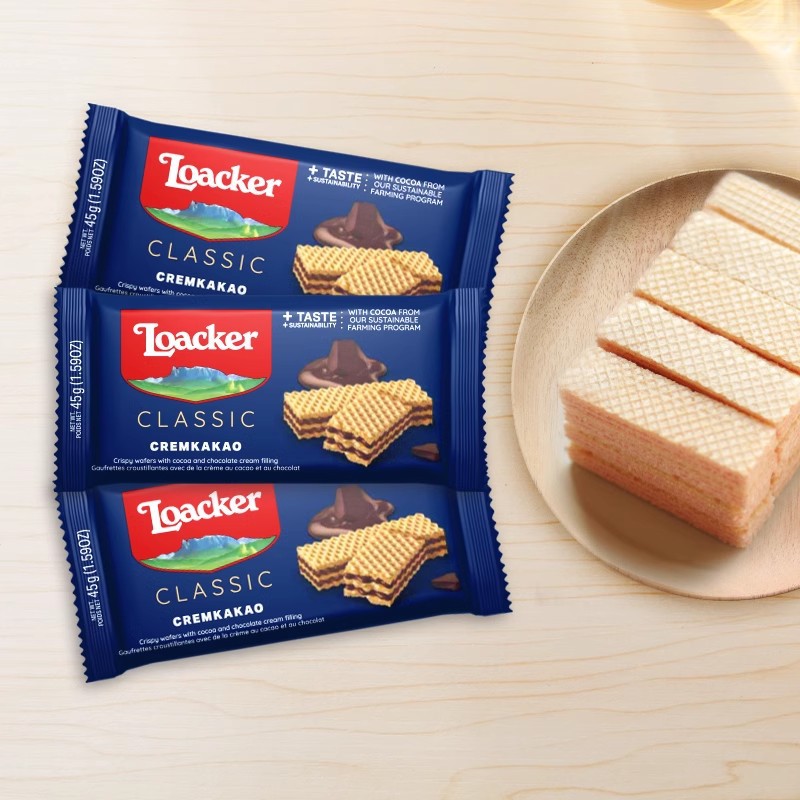 Italian Laijia Wafer 45g Vanilla Hazelnut Milk Chocolate Whole Piece Wholesale Snack Biscuits Mixed Pack