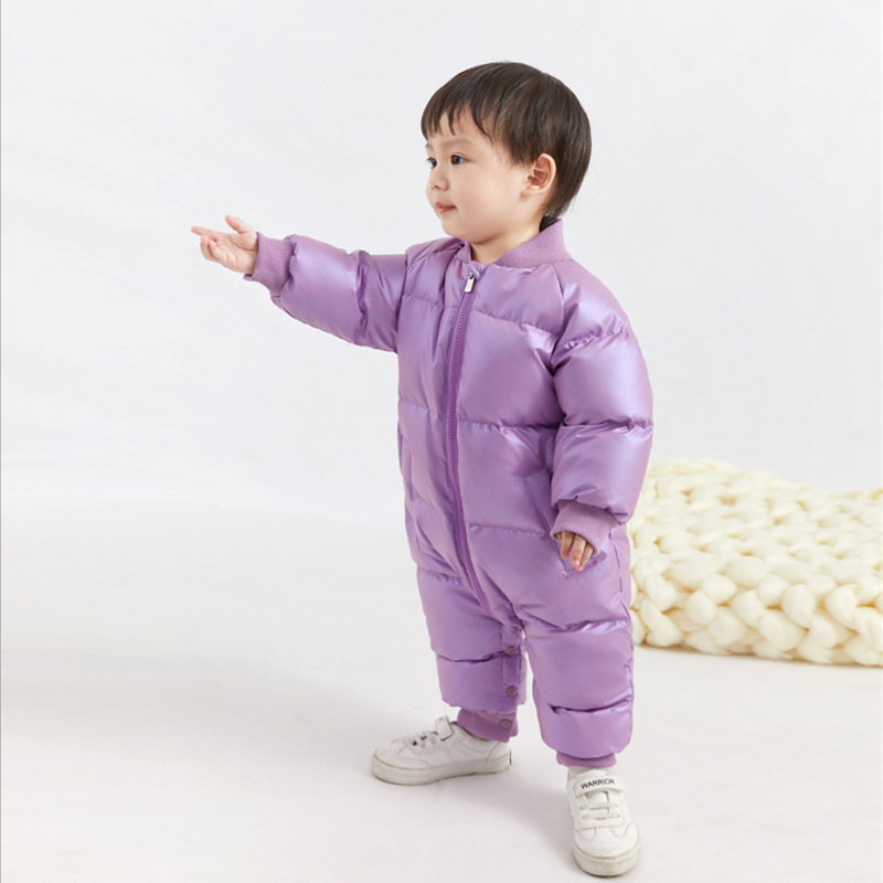 Baby Down Jacket Boys and Girls Baby Down Jumpsuit Autumn and Winter Infant Thickened Out-of-Home Holding Clothes Winter Climbing Clothes