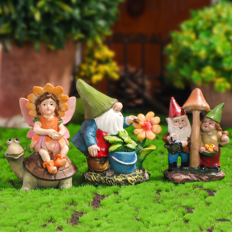 Micro landscape ornaments wholesale garden garden flower pot DIY decoration elf flower fairy dinosaur potted resin crafts