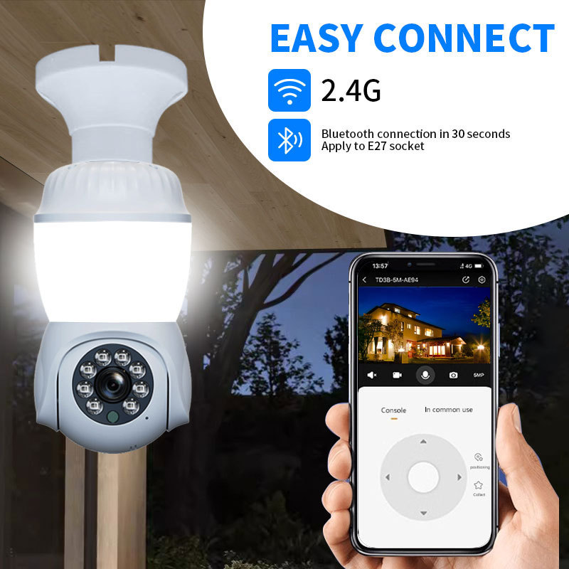 New bulb surveillance camera 1080P mobile phone HD transport wireless night vision camera with light bulb