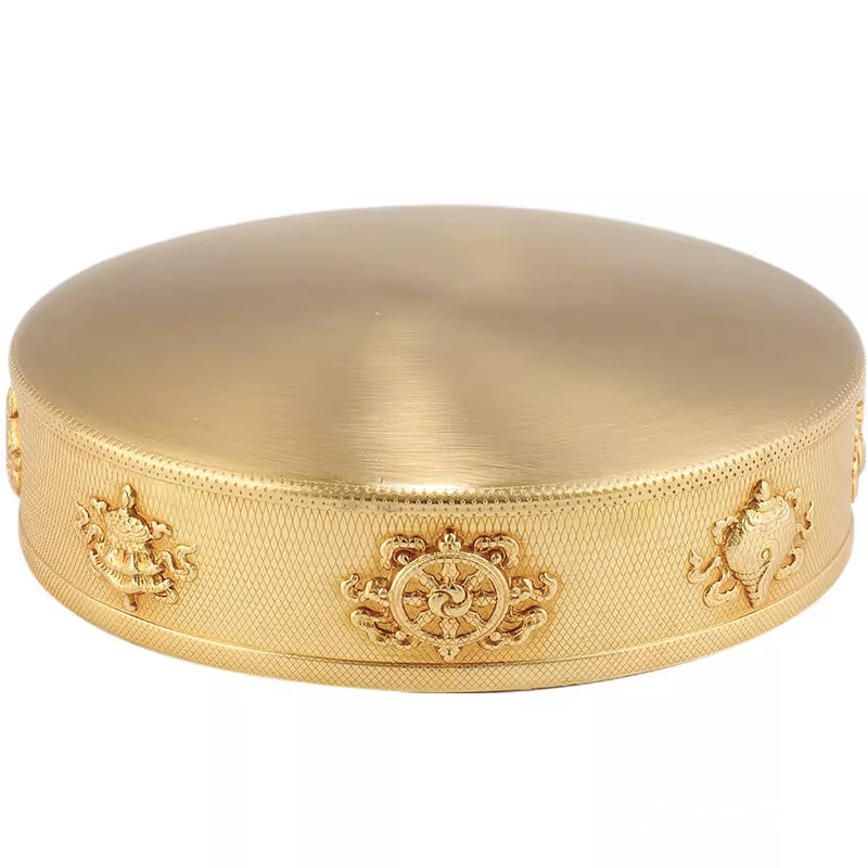 Copper Manza Plate Tray Buddhist College Design Repair for Manza Plate Xizang Copper Manza Tea Luo small size Manza Plate