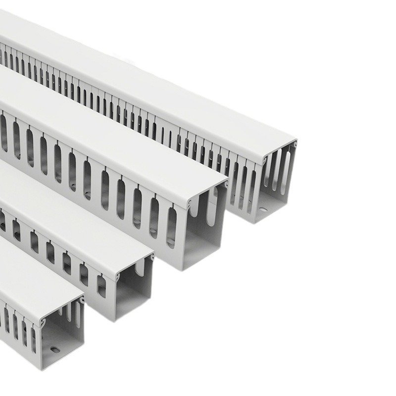 Pvc Line Trough Surface-Mounted Plastic Flame Retardant Wiring Trough Distribution Box Cabinet Wire Routing Artifact Industrial Cable Management Trough