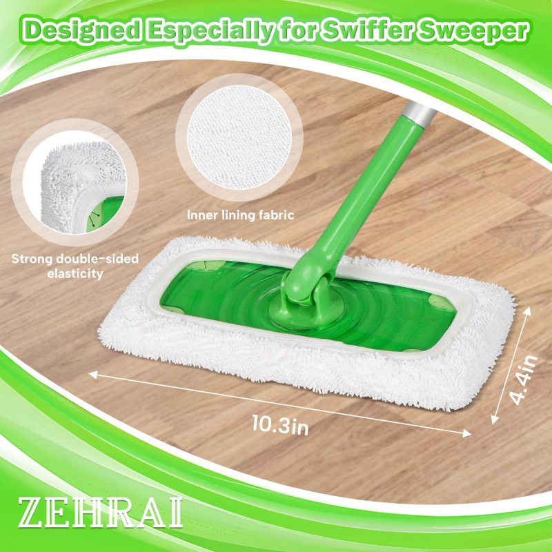 Reusable Mop Pads Compatible for Swiffer Sweeper Mop,Dry and Wet Dual Use Flat Mop Cover