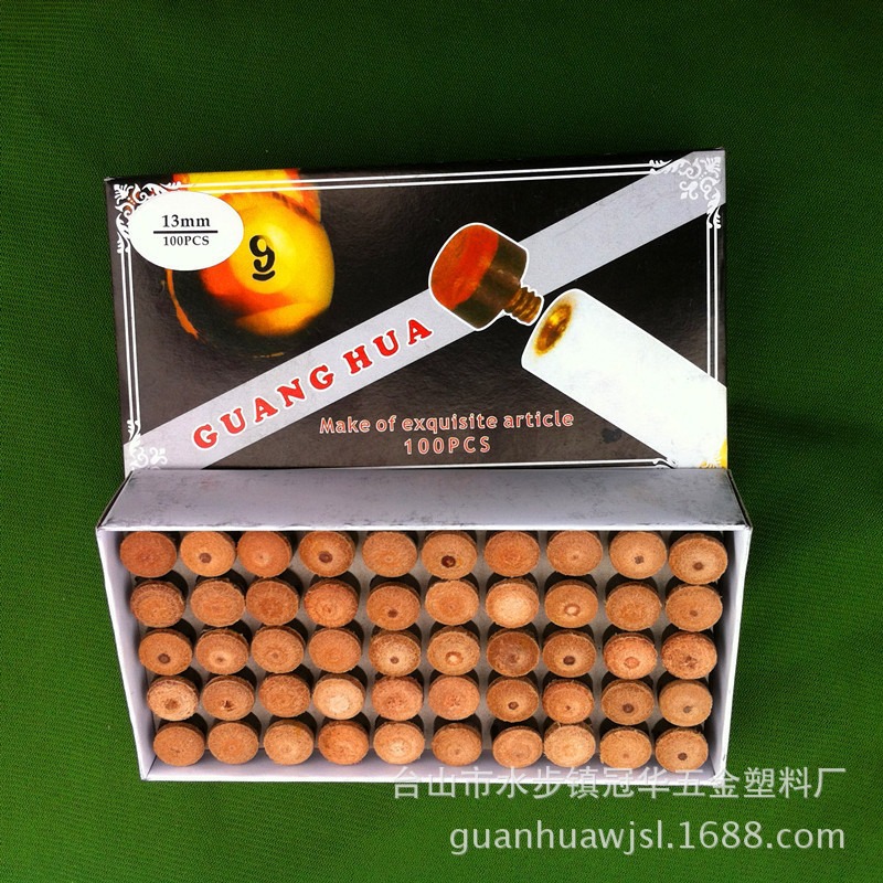 Factory Direct Sales Black 8 Billiards Billiard Cue Gun Scalp Head Accessories 12mm White Screw Corner Milky White