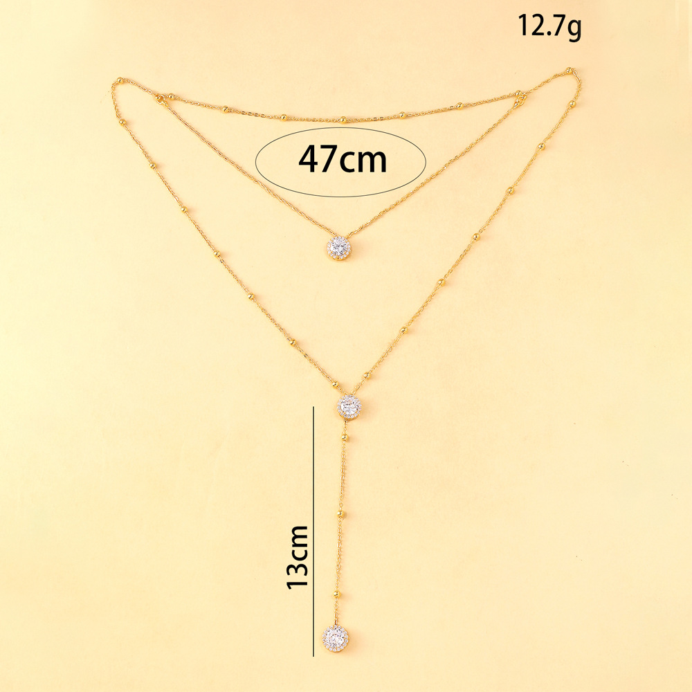 Cross-Border Popular Double-Layer Back Chain Simple Elegant Bridal Wedding Dress Backless Rhinestone Back Chain Back Chain