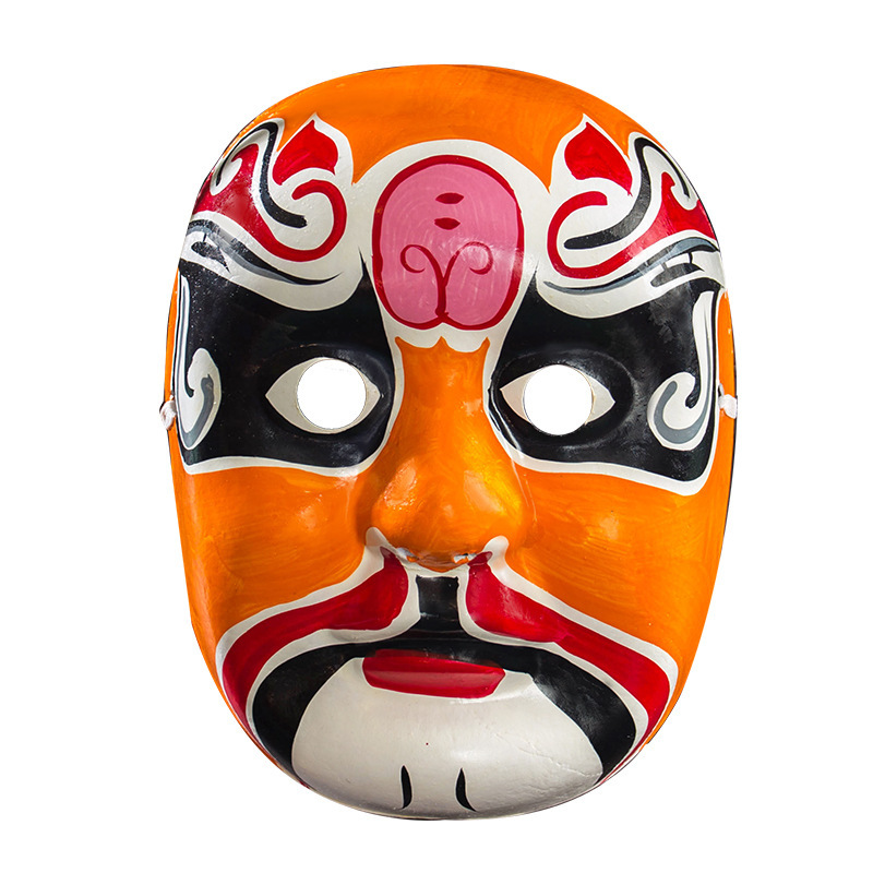 Peking Opera Facial Mask Hand-painted Mask Finished Children's Pulp Indentation Mask Adult Chinese Quintessence Sichuan Opera Face-changing Performance Props