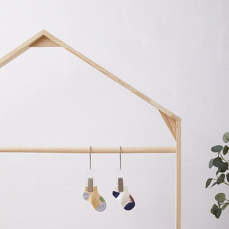 Solid Wood Coat Rack Bedroom Floor-Standing Clothes Rack Small House Clothes Rack Storage Rack Vertical Household Simple Storage Clothes Rack