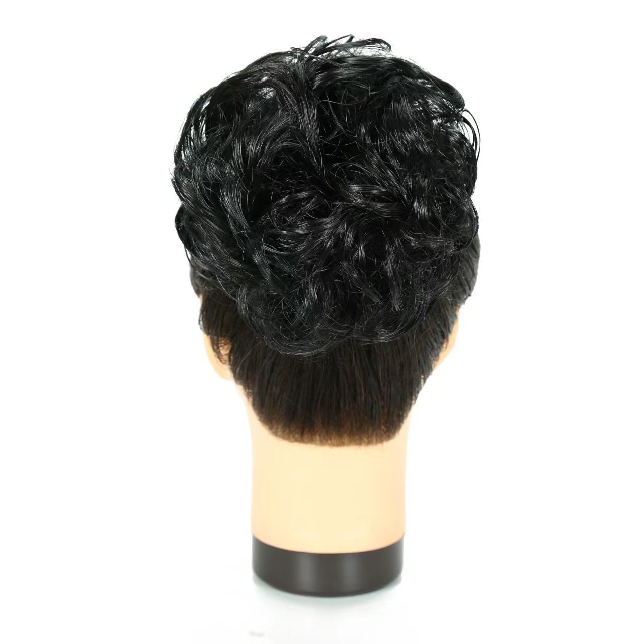 Factory supply natural black wig curly hair Ring Ball head fluffy wig lazy person coiled hair Bales