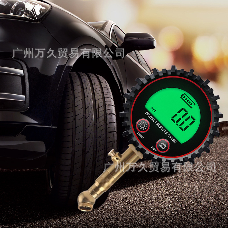 Tire digital display pressure gauge test gauge tire monitoring gauge large screen display fast pressure measurement can deflate French bicycle test