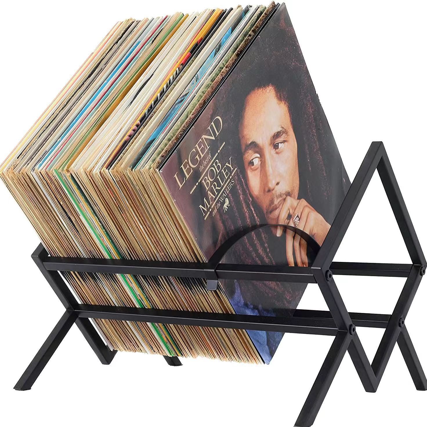 Desktop Creative Vinyl Record Storage Rack CD Storage Rack European Style Removable Metal Magazine Floor Display Rack