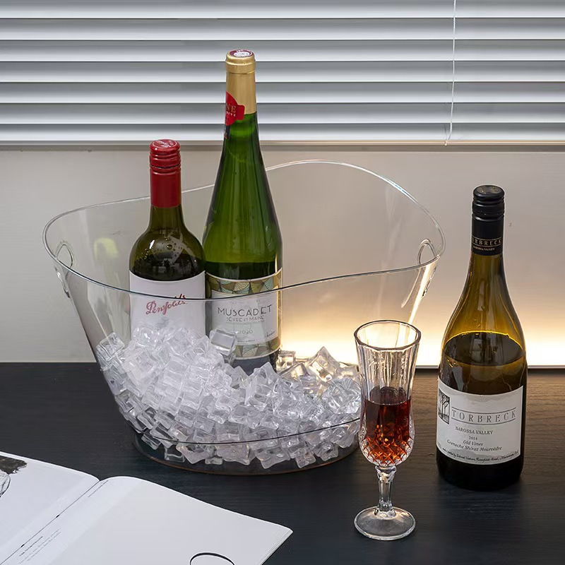 Large Ice Bucket Household Large Capacity Storage Bucket Beer Champagne Wine Ice Bucket Outdoor Portable Fruit Beverage Bucket