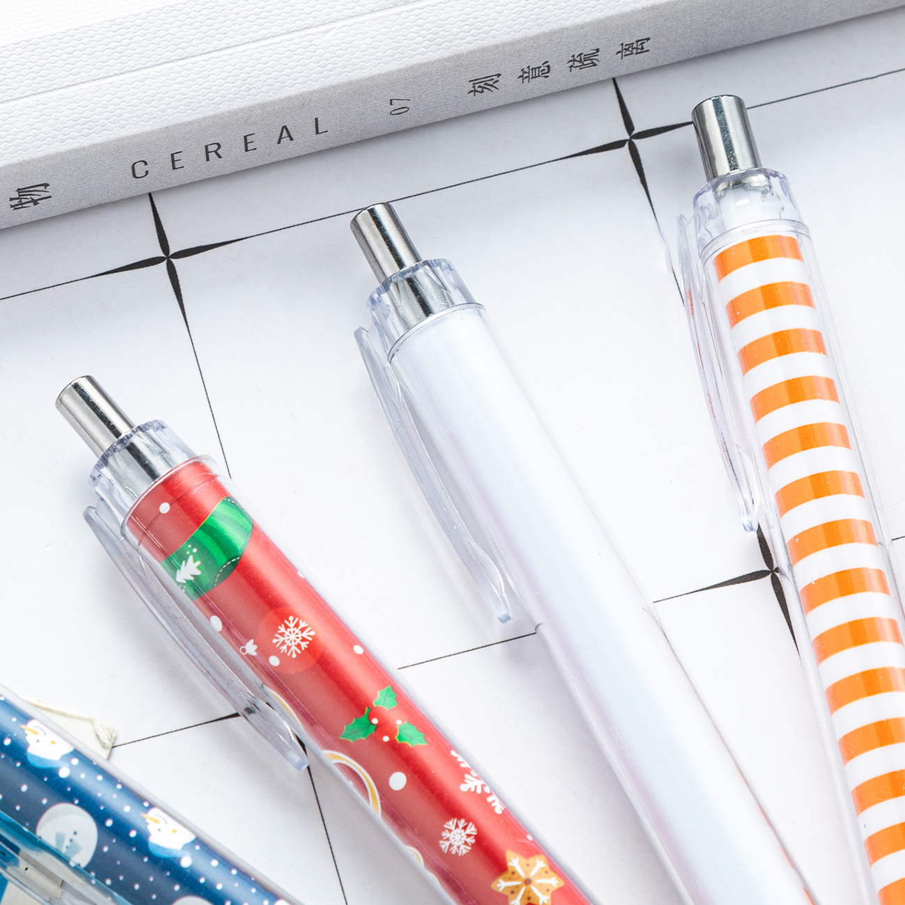 DIY Inner Rod Roll Paper Plastic Pen Can Transfer Flower Film Insert Press Ballpoint Pen New Transparent Rod Advertising Pen