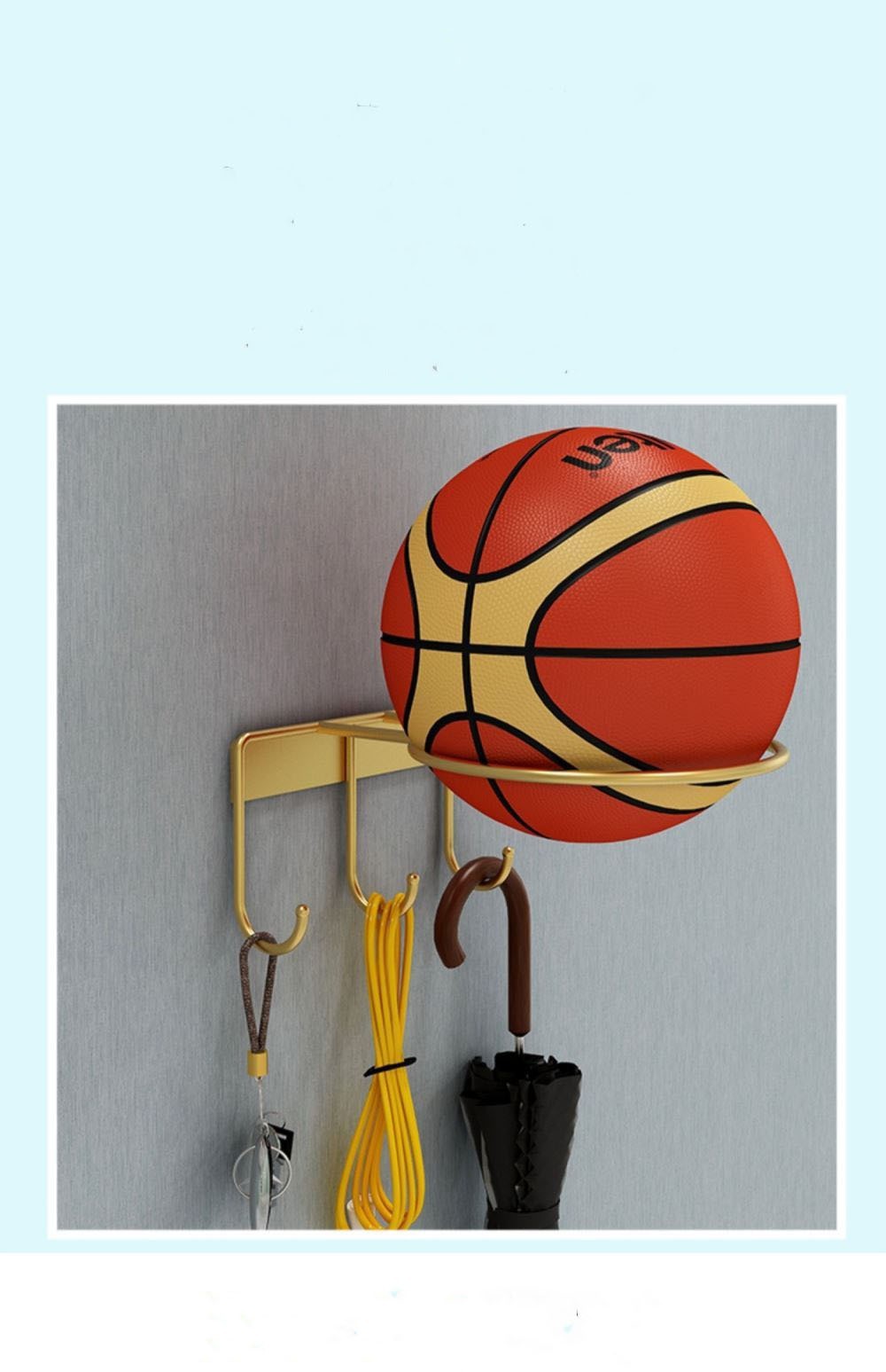 Креативный настенный стеллаж для баскетбольного оборудования для дома и детского сада