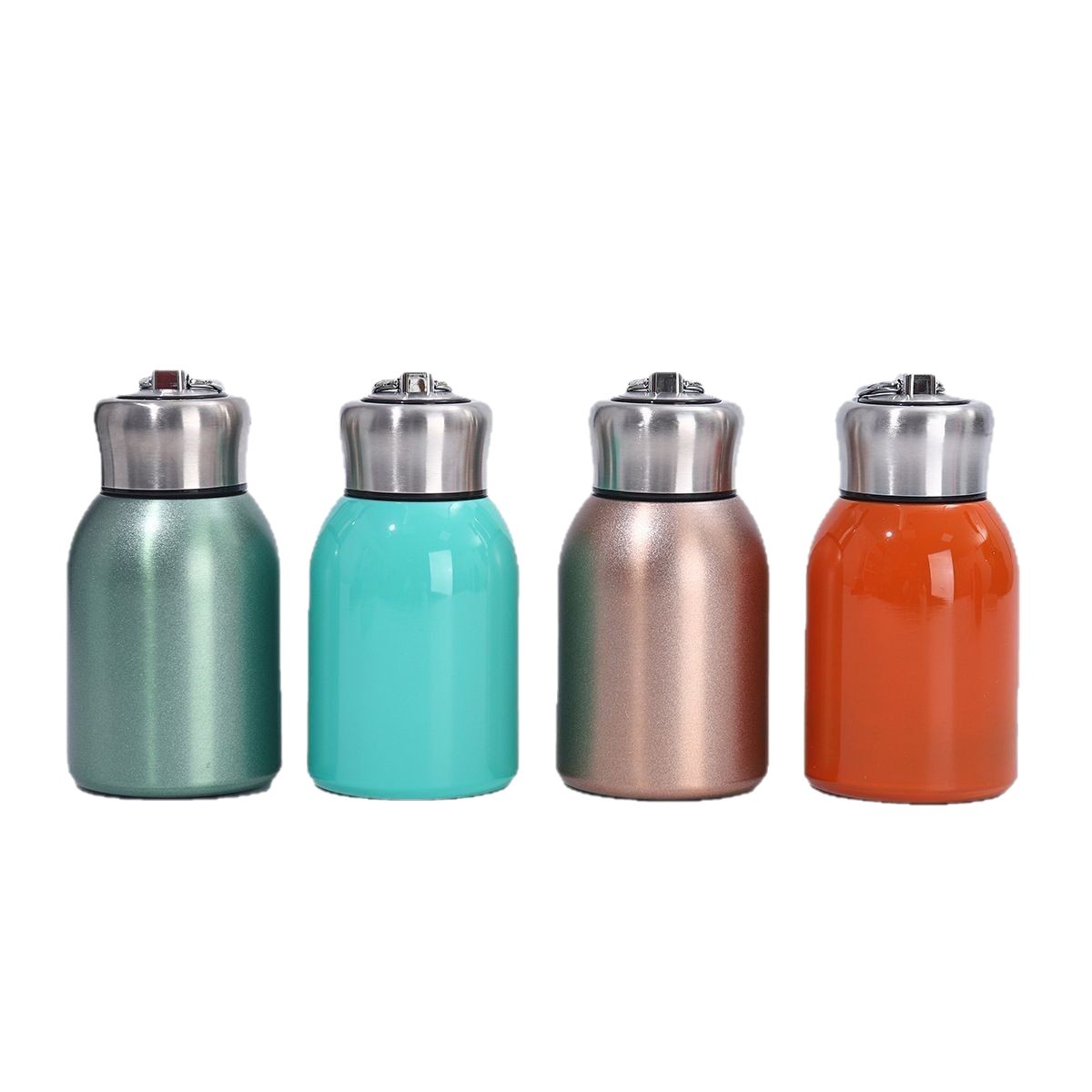 Internet Celebrated 304 Stainless Steel Small Chubby Thermos Cup Fashionable Mini Pocket Cup with Handlet Outdoor Portable Big Belly Cup