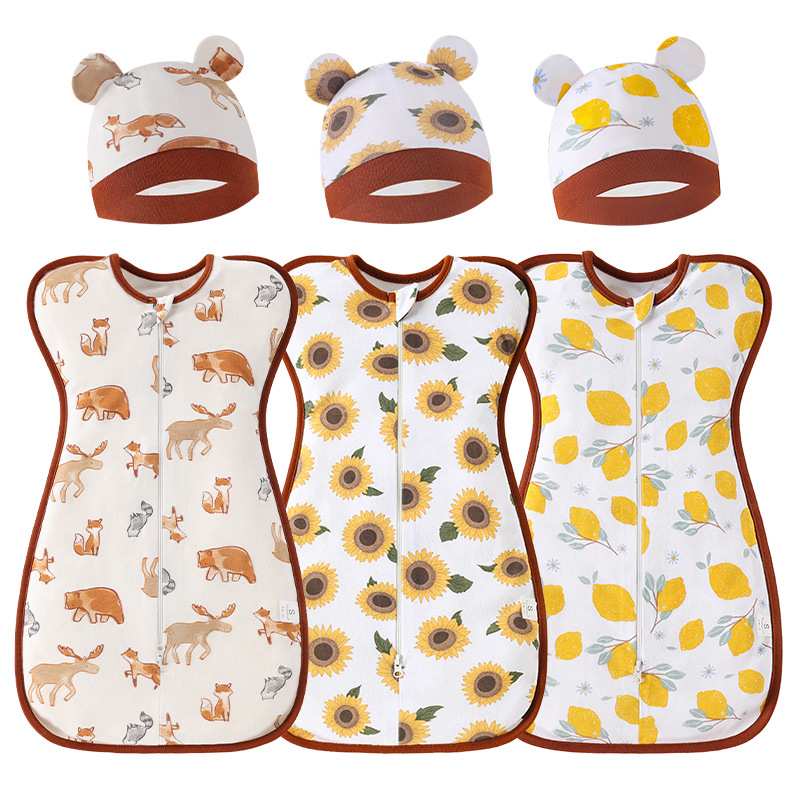 Outer membrane European and American newborn anti-startling swaddling baby surrender sleeping bag baby raise hand swaddling towel pajamas