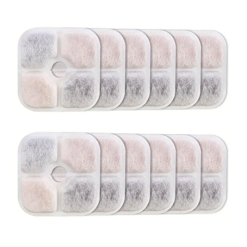 Cross-border explosion smart pet water dispenser filter element triple filter resin and activated carbon filter cotton filter