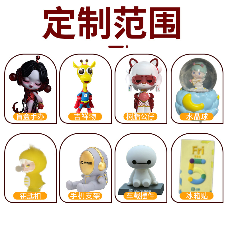 Enterprise IP mascot custom pvc doll resin doll key chain pendant ornaments tide play hand custom