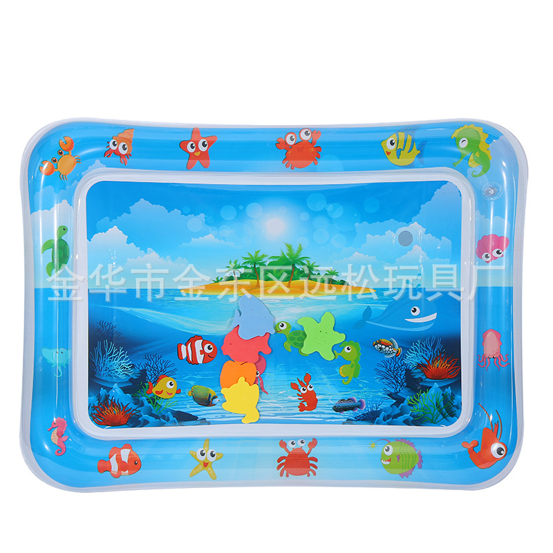 Cross-border children inflatable Pat pad baby Pat water pad PVC marine fish water pad toy baby Pat fun cushion