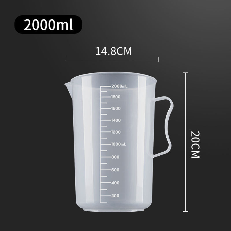 Plastic measuring cup with scale measuring cylinder mL beaker measuring cup milk tea shop special food grade thick commercial with lid