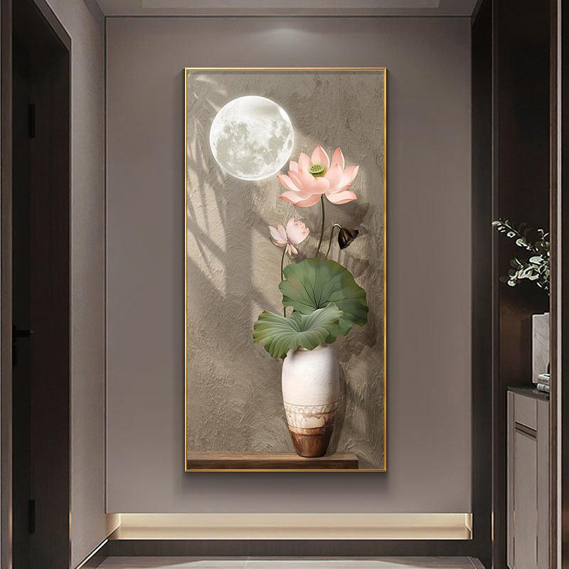 Стильная декоративная живопись для веранды, зен-лотос, современная висячая картина 80160