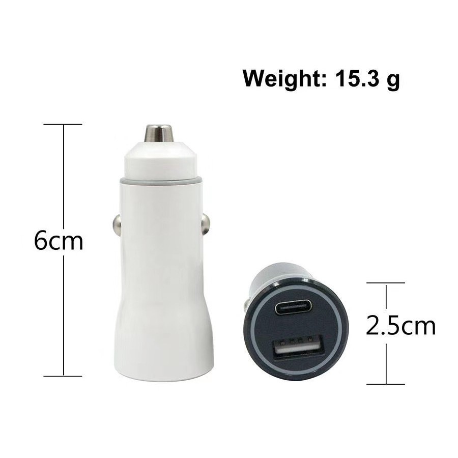 PD car charger 38W Dual Port PD car charger PD + QC3.0 dual fast charging car charger 38W car phone charger