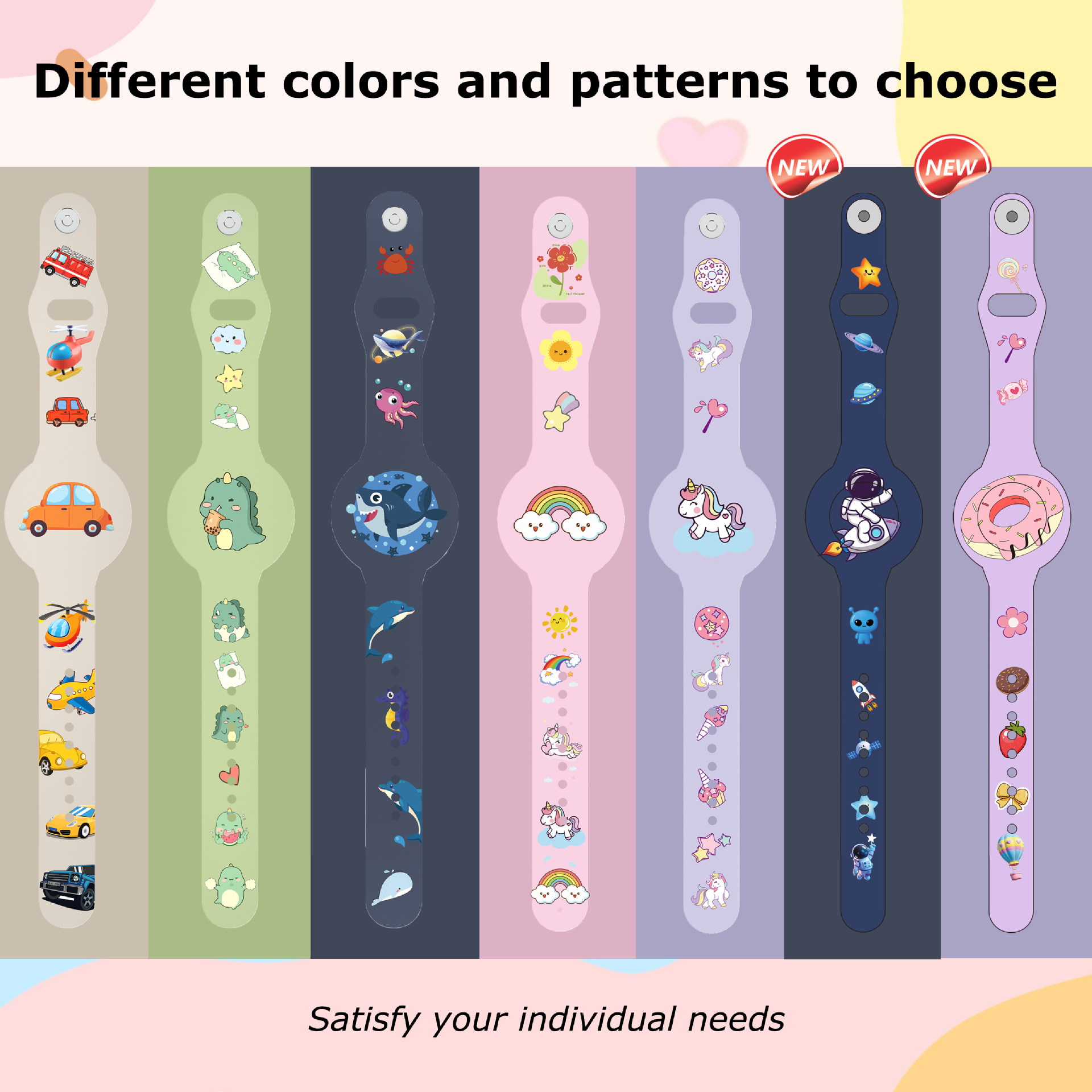 Suitable for Apple Airtag Protective Case Children Cartoon Bracelet Waterproof Strap Anti-lost Locator Silicone Wristband