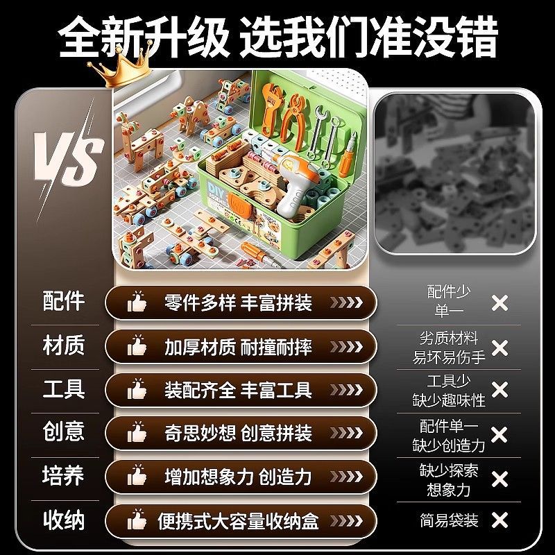 Children's diy toolbox full set of assembled screw children's toys puzzle electric drill assembly and disassembly toys