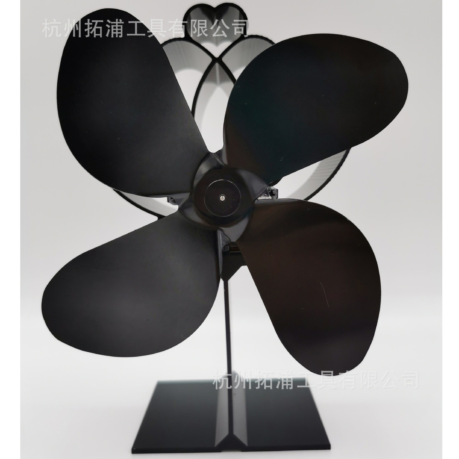 Gold Fireplace Fan with 4 Blades, High-Temperature Resistant, Real Fire Accessory, Aluminum Self-Starting Heat Pump, Coal-Saving Energy-Saving Device