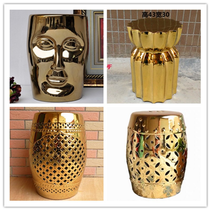 Cool Booth Human Face Porcelain Stool Ceramic Stool Drum Stool Porcelain Pier American Style Chinese Model Room Soft Decoration Ornaments