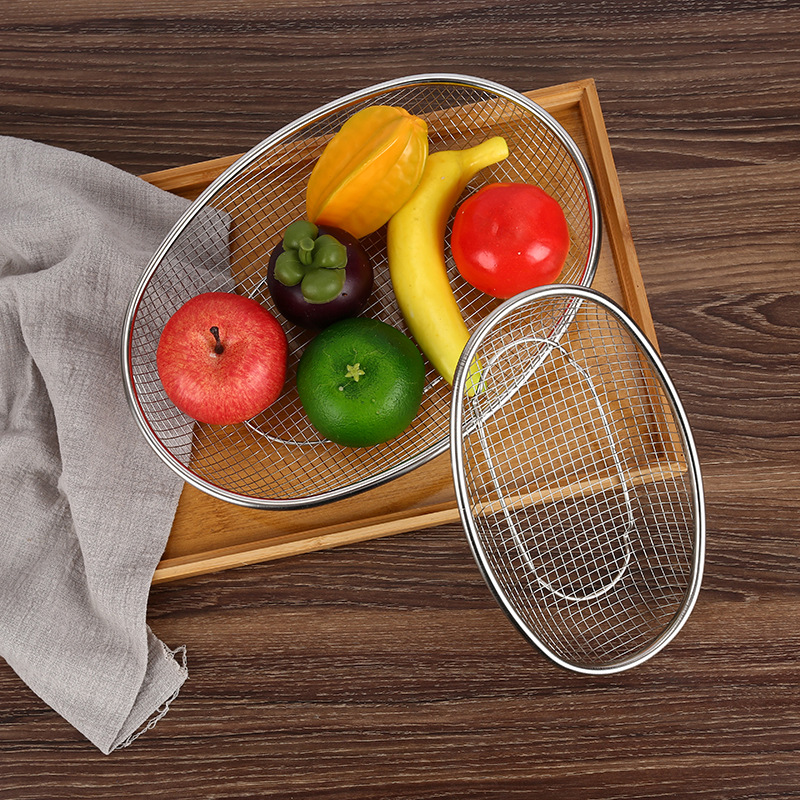 Оптовая овальная корзина из нержавеющей стали многофункциональная дренажная корзина