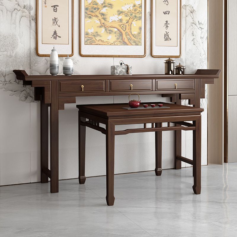 New Chinese Style Solid Wood Nave Six-Piece Set Incense Table Home Supply Table Strip Table Rural Case Bench Table Eight Immortals Table God Table