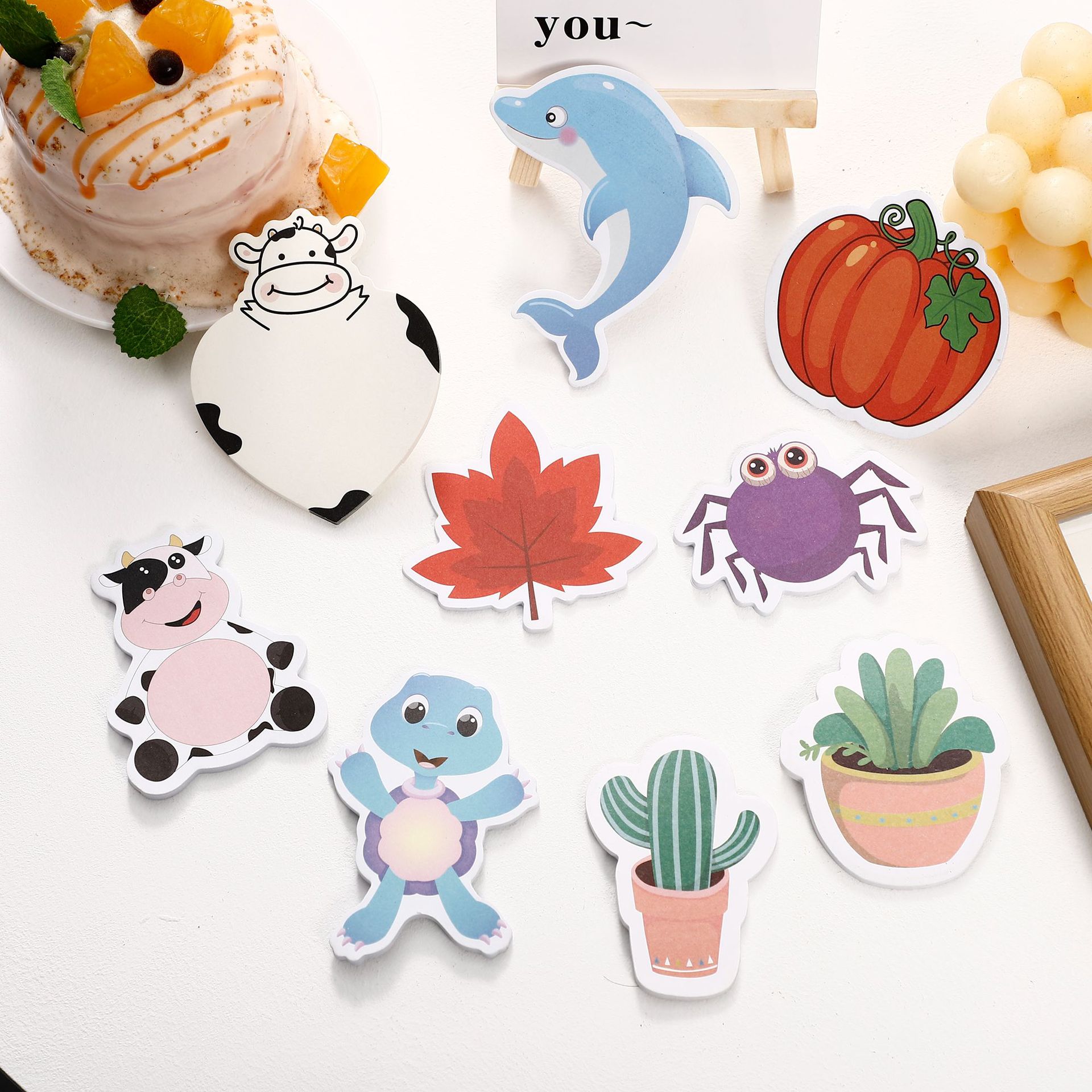 Custom Sticky Notes with Unique Shapes, Reusable Cartoon Cute Memo Pads, Ins-Style Creative Sticky Notes