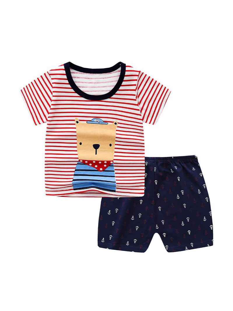 0-5 years old children's T-shirt summer baby boys and girls baby cotton short sleeve shorts suit baby half sleeve wholesale