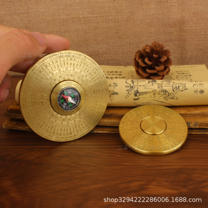 Латунный компас, вращающийся, металлические изделия, малый медный компас