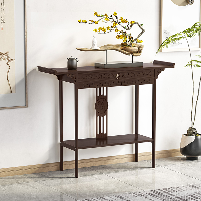New Chinoiserie Entrance Cabinet, Entrance Table, Entryway Strip Table, Narrow Table, Table, Wall-Mounted Accessible Luxury Storage Rack, Simple