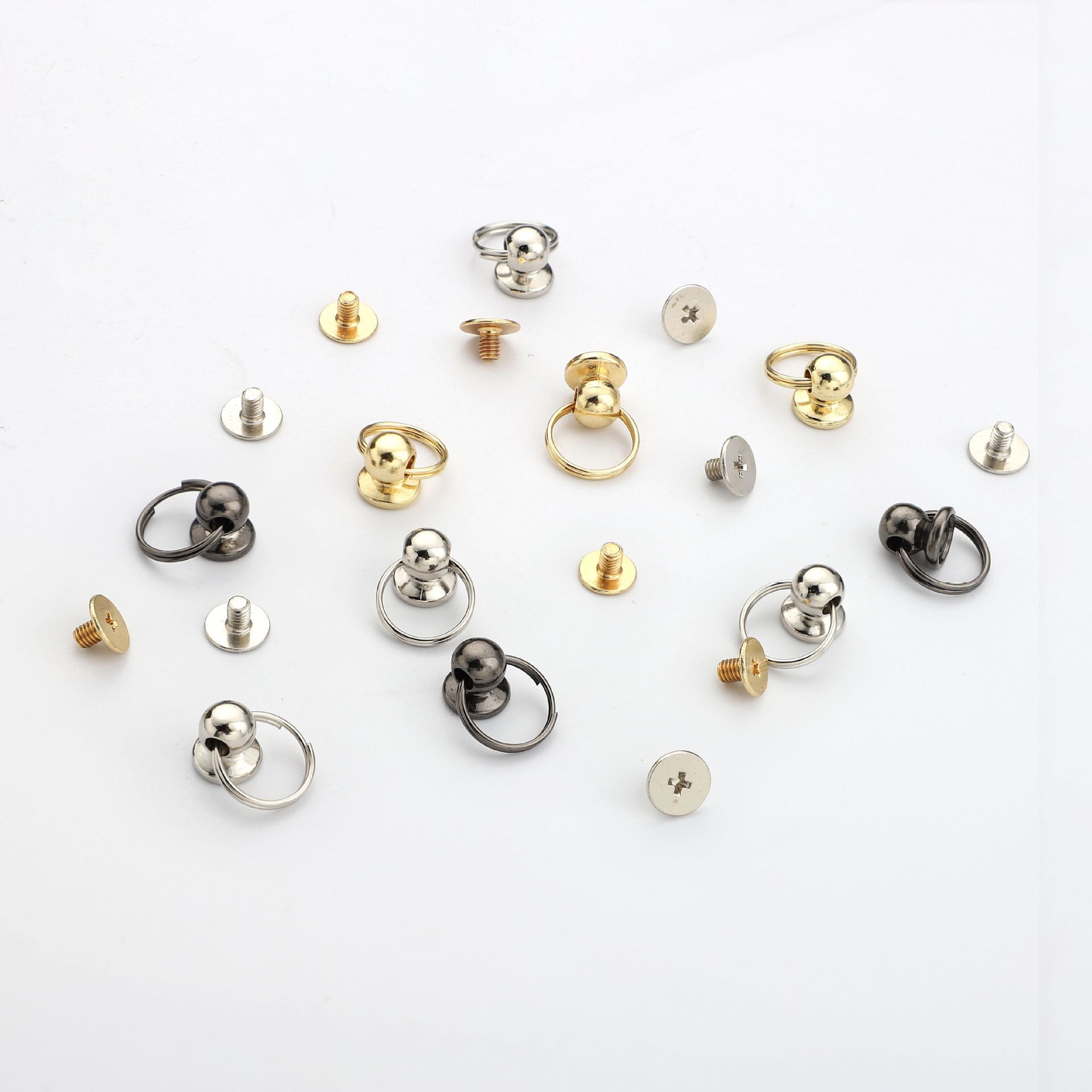 Nipple Nails with Double Rings, Monk Head Mobile Phone Case, Doll Ear Hanging Luggage, Hardware Accessories, Nipple Nails with Screws