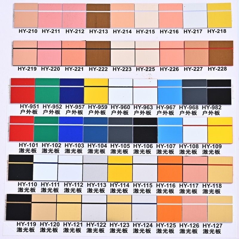 Huayue Two-Color Board Engraving Decorative Advertising Material Abs Two-Color Board Outdoor Laser Engraving Board Special Laser