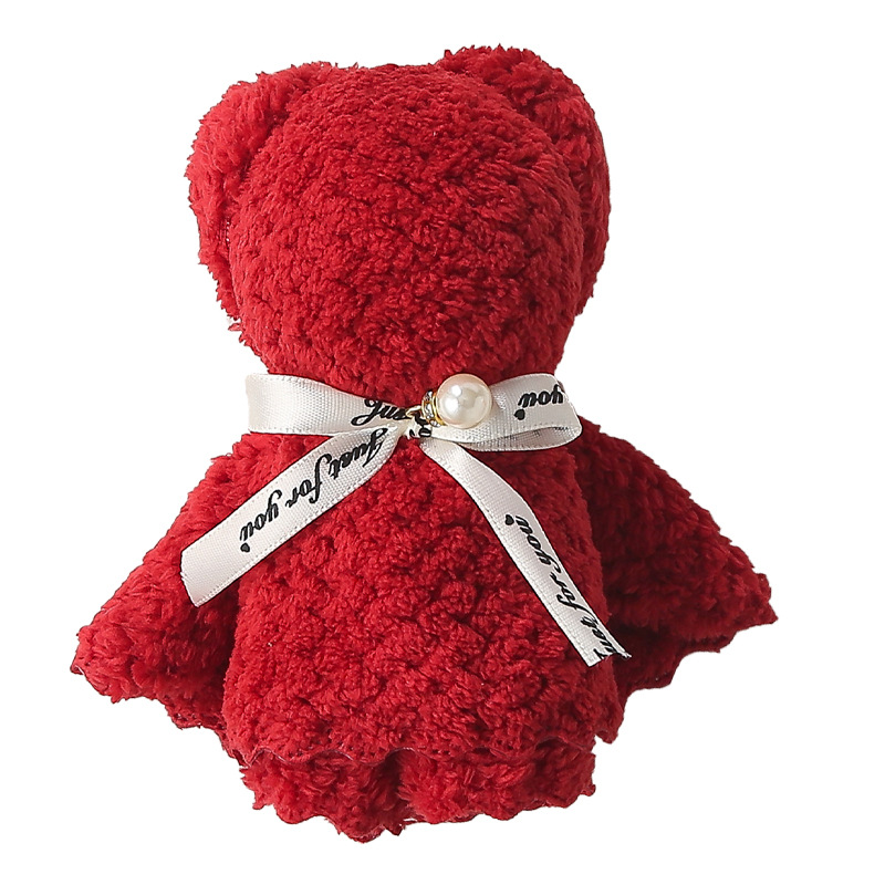Coral velvet bear towel hand gift wholesale wedding shop shop push activities opening gift wedding advertising gift