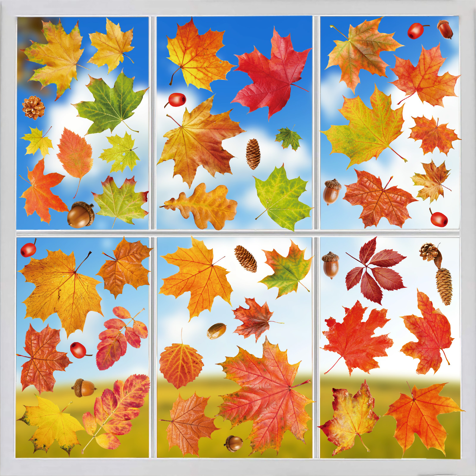 Amazon Thanksgiving Sticker Hedgehog Maple Leaf Pumpkin Dwarf Window Glass Decorative Sticker Window Flower Electrostatic Sticker
