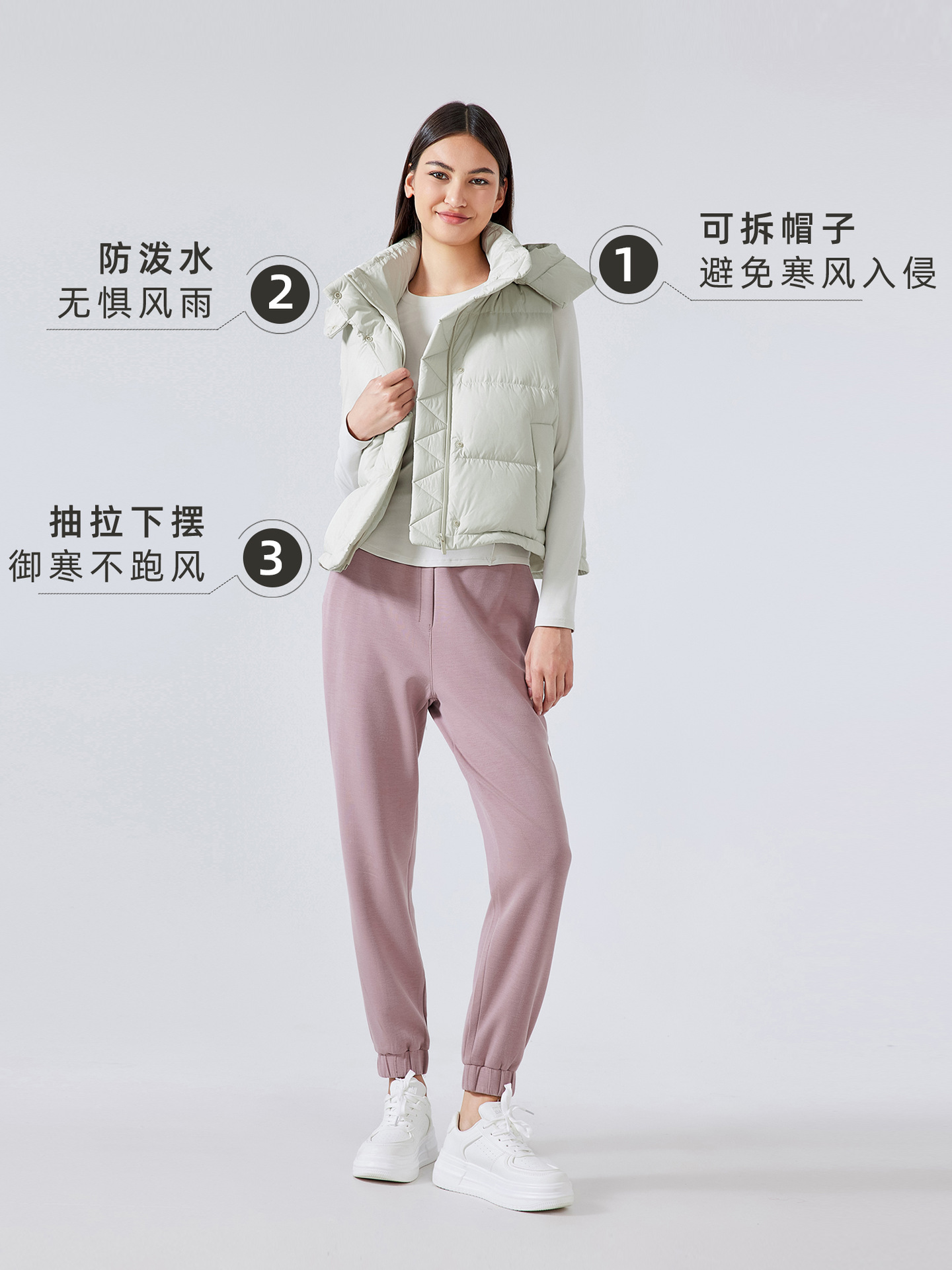 Winter New Stand Collar down Jacket Vest Women's Short Work Clothing Casual Detachable Hooded Warm Jacket Daw159