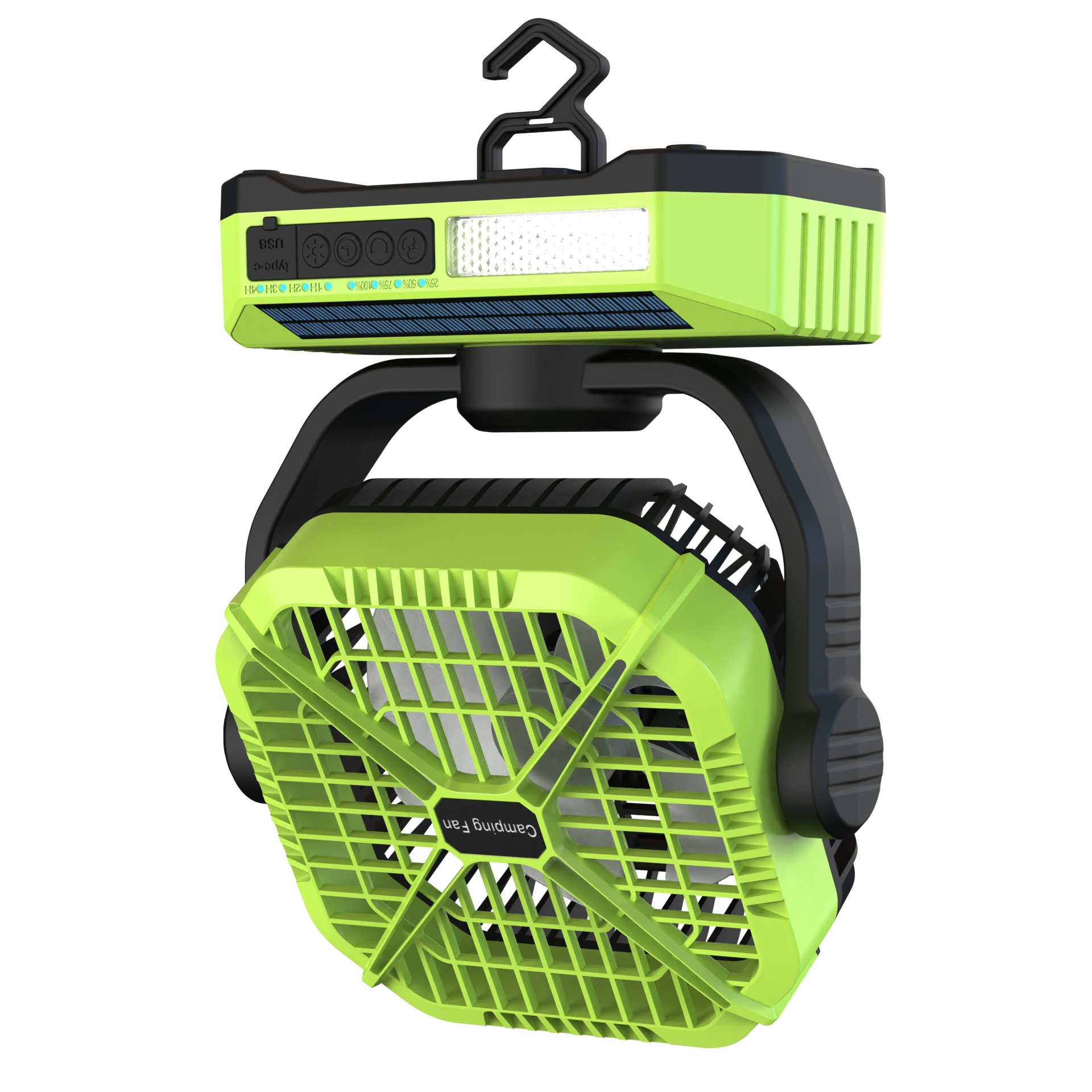 Camping Fan USB Rechargeable Fan Portable Led Lithium Battery Fan Outdoor Electric Fan Solar Fan